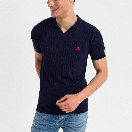 Aitor Knit Polo Shirt // Navy (3XL)