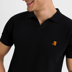 Aitor Knit Polo Shirt // Black (S)