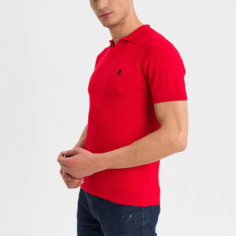 Aitor Knit Polo Shirt // Red (3XL)