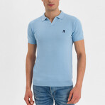 Aitor Knit Polo Shirt // Light Blue (S)