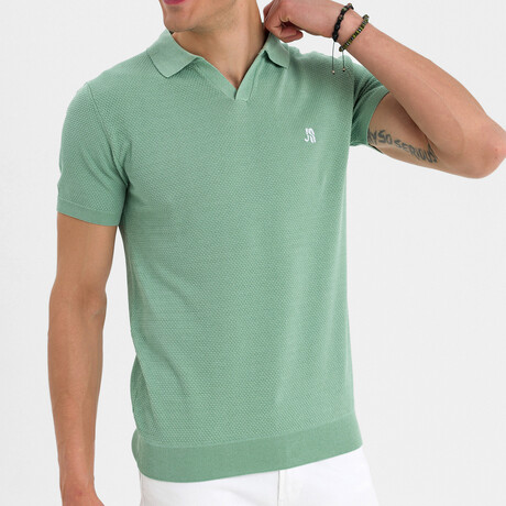 Aitor Knit Polo Shirt // Mint Green (S)