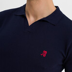 Aitor Knit Polo Shirt // Navy (3XL)