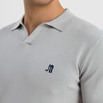 Aitor Knit Polo Shirt // Grey (S)