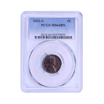 1931-S Lincoln Wheat Cent // PCGS Certified MS64BN // Deluxe Collector's Pouch