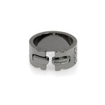 Unisex Gancini Rhodium Silver Band Ring // Ring Size: 8 // Store Display