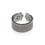 Unisex Gancini Rhodium Silver Band Ring // Ring Size: 8 // Store Display