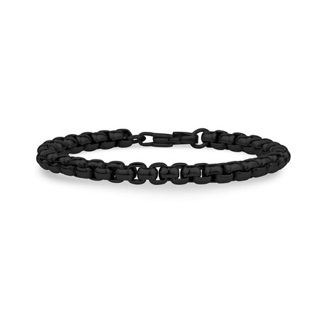 Steel Round Box Bracelet // 6mm // Black (7.5")