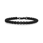 Steel Round Box Bracelet // 6mm // Black (7.5")