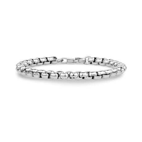Steel Round Box Bracelet // 6mm // Silver (7.5")