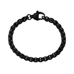 Steel Round Box Bracelet // 6mm // Black (7.5")