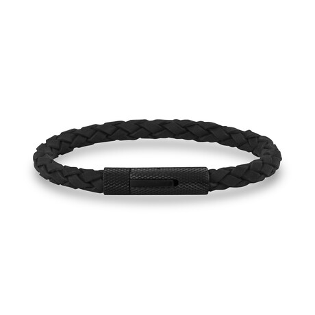 Leather Bracelet // 6mm // Black (7.5")