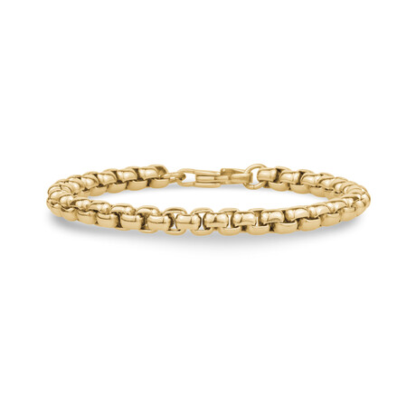 Steel Round Box Bracelet // 6mm // Gold (7.5")