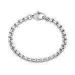 Steel Round Box Bracelet // 6mm // Silver (7.5")