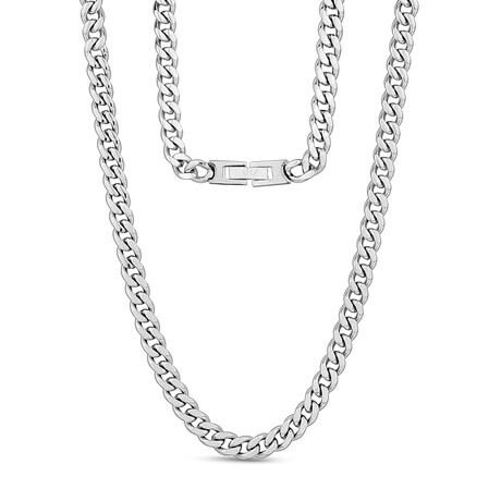 Steel Cuban Link Necklace // 6mm // Silver (16")
