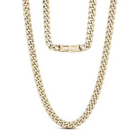 Steel Cuban Link Necklace // 6mm // Gold (16")