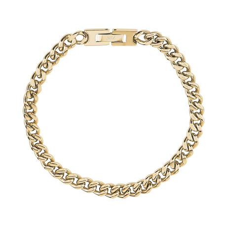Steel Curb Link Bracelet // 6mm // Gold (7.5")
