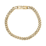 Steel Curb Link Bracelet // 6mm // Gold (7.5")