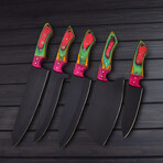 High Carbon Chef Knife // Set Of 5 (Purple)