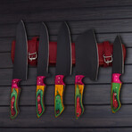 High Carbon Chef Knife // Set Of 5 (Purple)