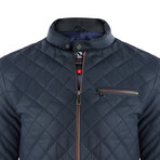 London Leather Jacket // Dark Blue + Whisky (M)