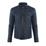 London Leather Jacket // Dark Blue + Whisky (M)