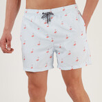 Flamingo Swim Shorts // Blue (S)