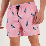 Surf Board Swim Shorts // Pink (S)