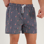 Flamingo Swim Shorts // Navy (S)