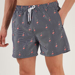 Flamingo Swim Shorts // Navy (S)