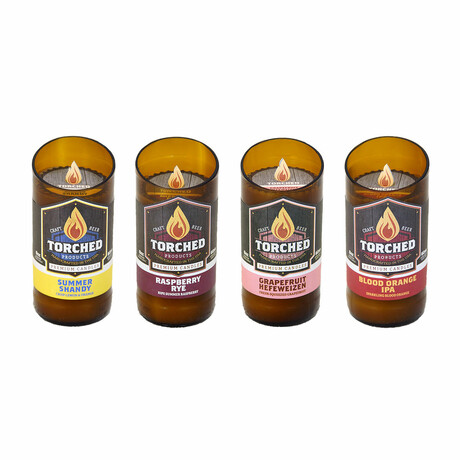 Craft Candle 4 Pack // Blood Orange IPA, Summer Shandy, Raspberry Rye, Grapefruit Hefeweizen