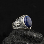 Lion Ring with Lapis Lazuli (5.5)