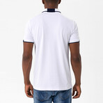 Marcelo Short Sleeve Polo Shirt // White + Navy (S)