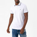 Marcelo Short Sleeve Polo Shirt // White + Navy (S)