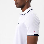 Marcelo Short Sleeve Polo Shirt // White + Navy (S)