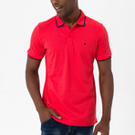 Marcelo Short Sleeve Polo Shirt // Red + Navy (S)