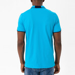 Marcelo Short Sleeve Polo Shirt // Turquoise + Navy (S)