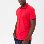 Marcelo Short Sleeve Polo Shirt // Red + Navy (S)