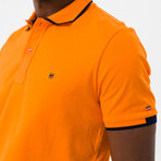 Marcelo Short Sleeve Polo Shirt // Orange + Navy (S)