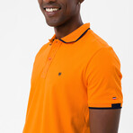 Marcelo Short Sleeve Polo Shirt // Orange + Navy (S)