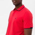 Marcelo Short Sleeve Polo Shirt // Red + Navy (S)