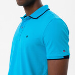 Marcelo Short Sleeve Polo Shirt // Turquoise + Navy (S)