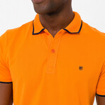 Marcelo Short Sleeve Polo Shirt // Orange + Navy (S)