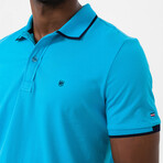 Marcelo Short Sleeve Polo Shirt // Turquoise + Navy (S)