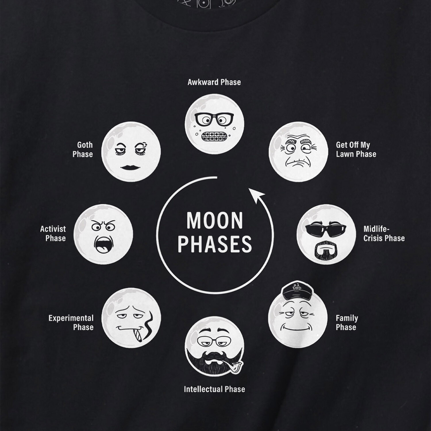 Moon Phases T-Shirt // Black (L) - Headline Graphic Tees - Touch of Modern