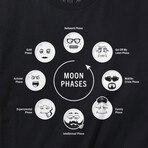 Moon Phases T-Shirt // Black (M)