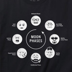 Moon Phases T-Shirt // Black (S)