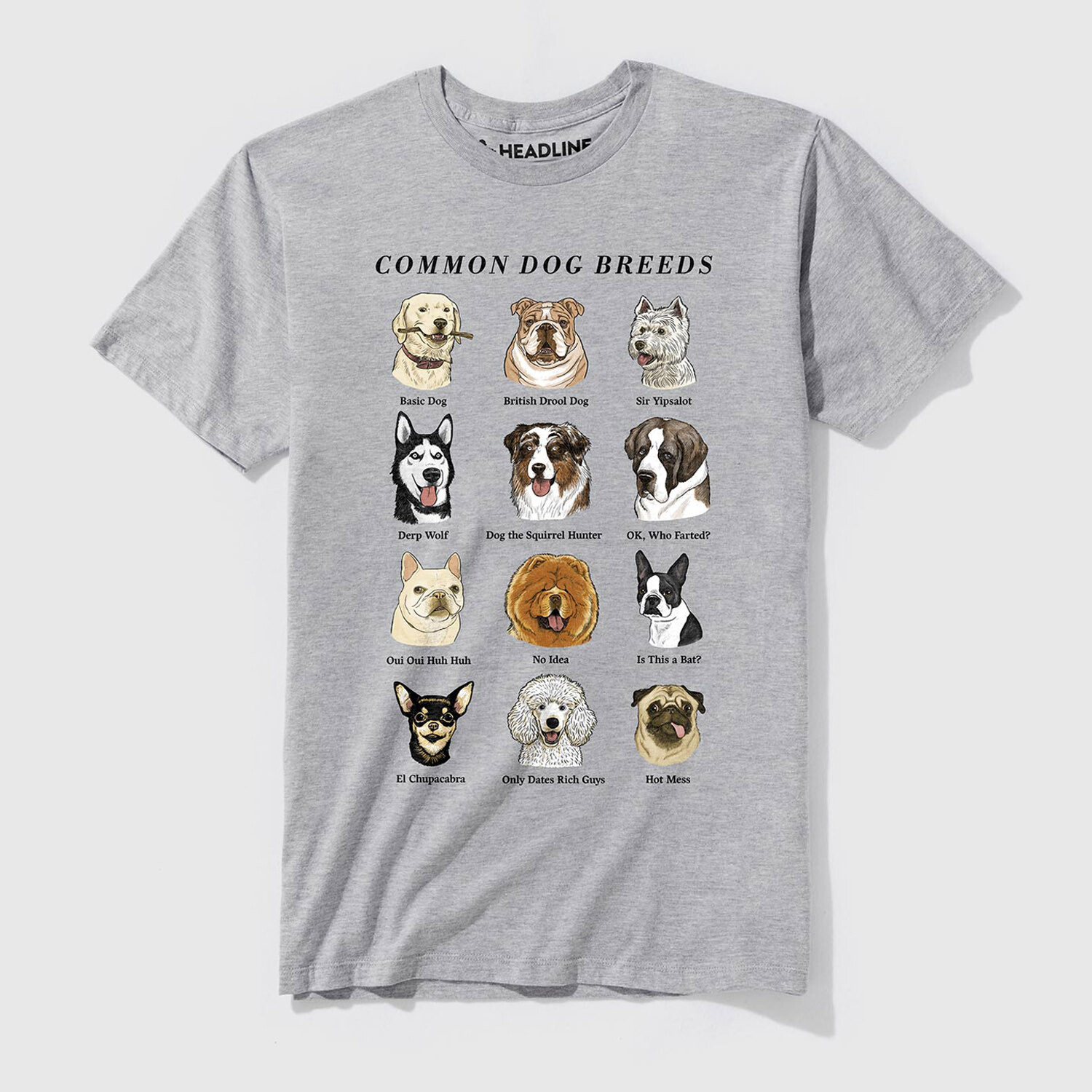 Common Dog Breeds TShirt (XS) Headline Graphic Tees Touch of Modern