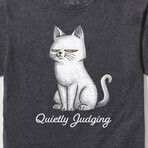 Quietly Judging Cat T-Shirt // Charcoal Heather (S)
