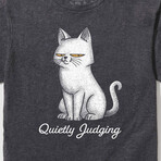 Quietly Judging Cat T-Shirt // Charcoal Heather (L)