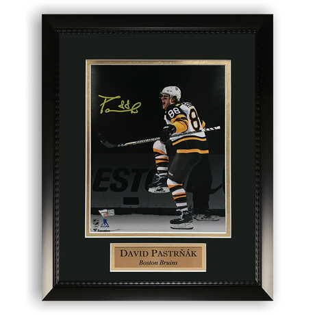 David Pastrnak // Boston Bruins // Autographed Photograph + Framed